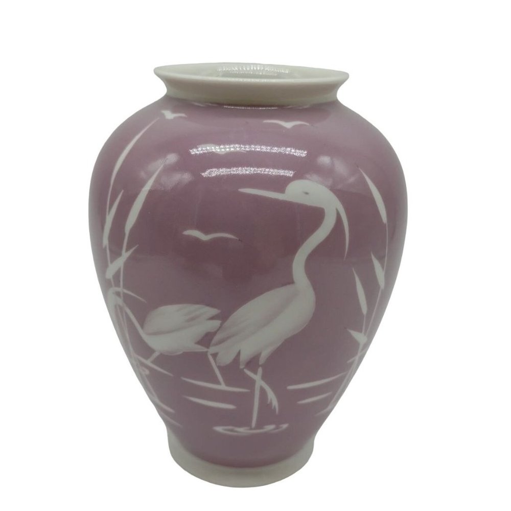 Vase Wallendorf Crane Reeds Mauve 5 Inch Tall 1764
